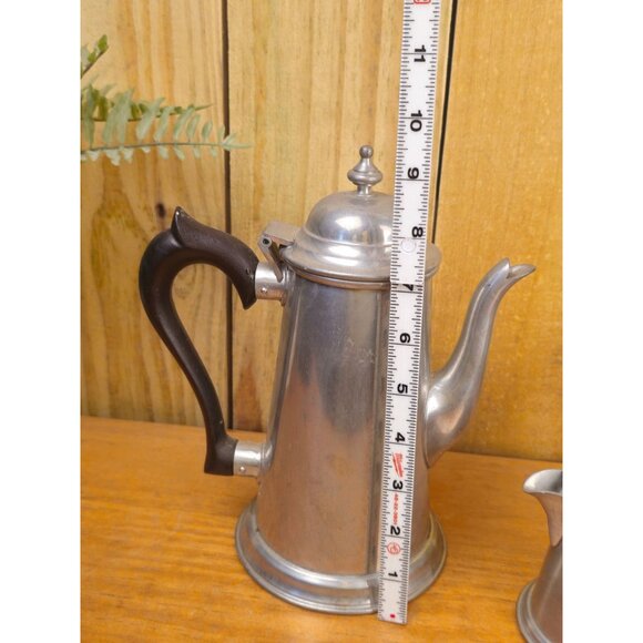Vintage Kirk Stieff Pewter Coffee Pot and Matching Creamer - Picture 9 of 16